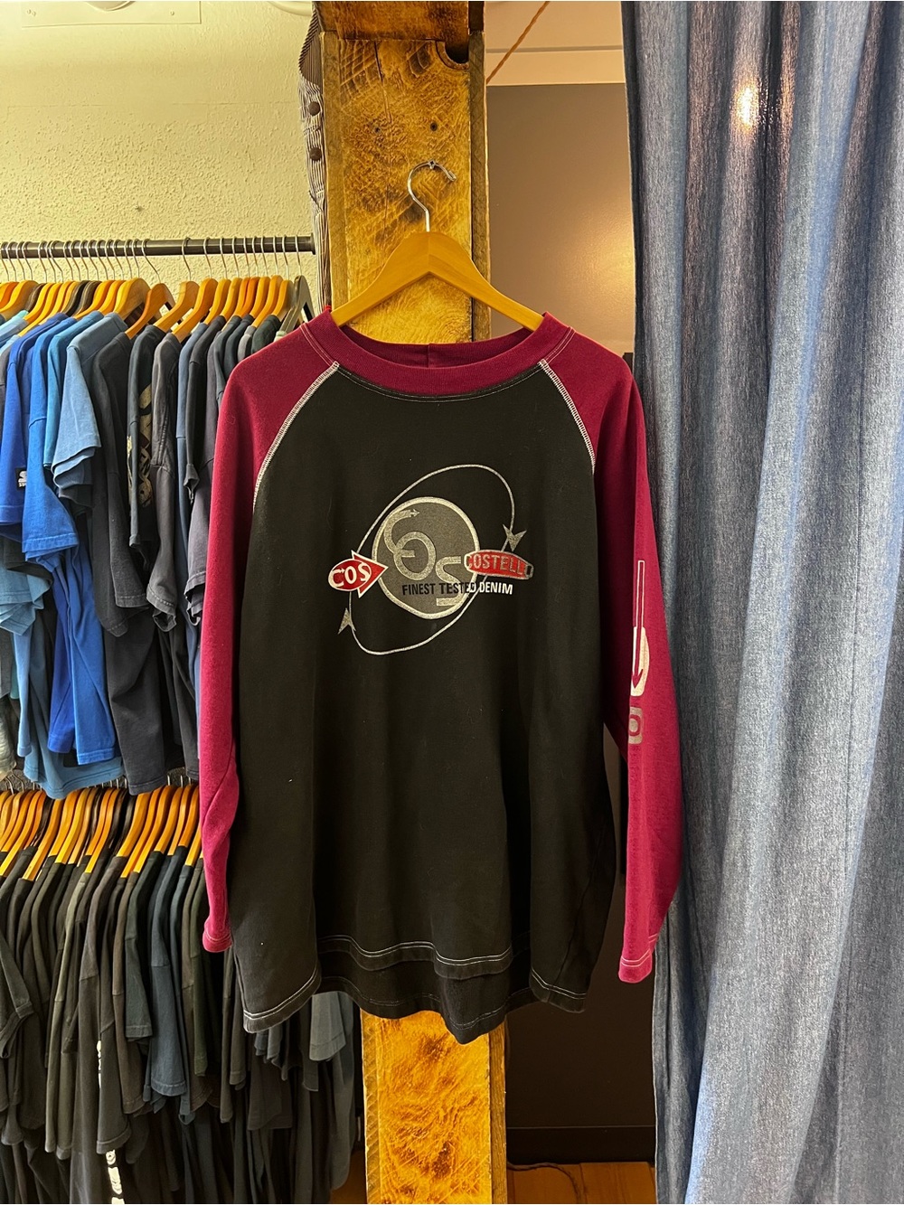 Vintage Costello Black/Purple Raglan Sleeve Crewneck
